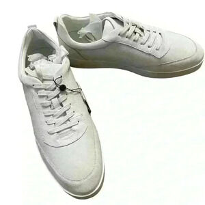 Massimo Dutti Studio sneakers white‎ Leather lace up  Sz 12 NWT $199